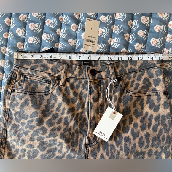 🐆✨ Good American Lucky Leopard Kick Flare Jeans • Size 10 • NWT - Picture 8 of 8